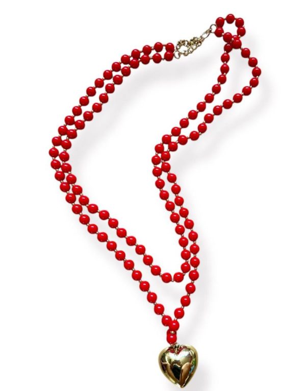 Collana rosa cuore oro
